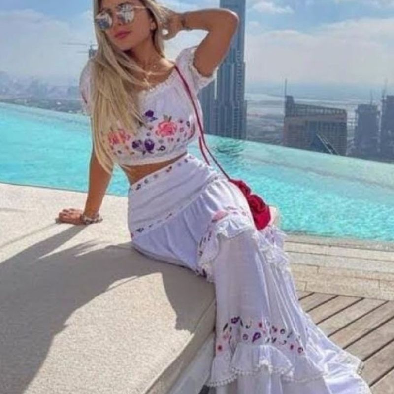 Cropped Saia Anne Fernandes Anne Fernandes Long Skirt+Cropped Knit