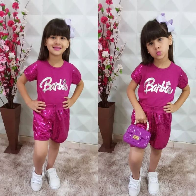 Conjunto Barbie Infantil Moda Infantil Barbie Nunca Usado