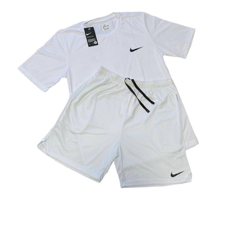 Conjunto Masculino Branco Dry Camiseta Fit + Short Tactel - Branco