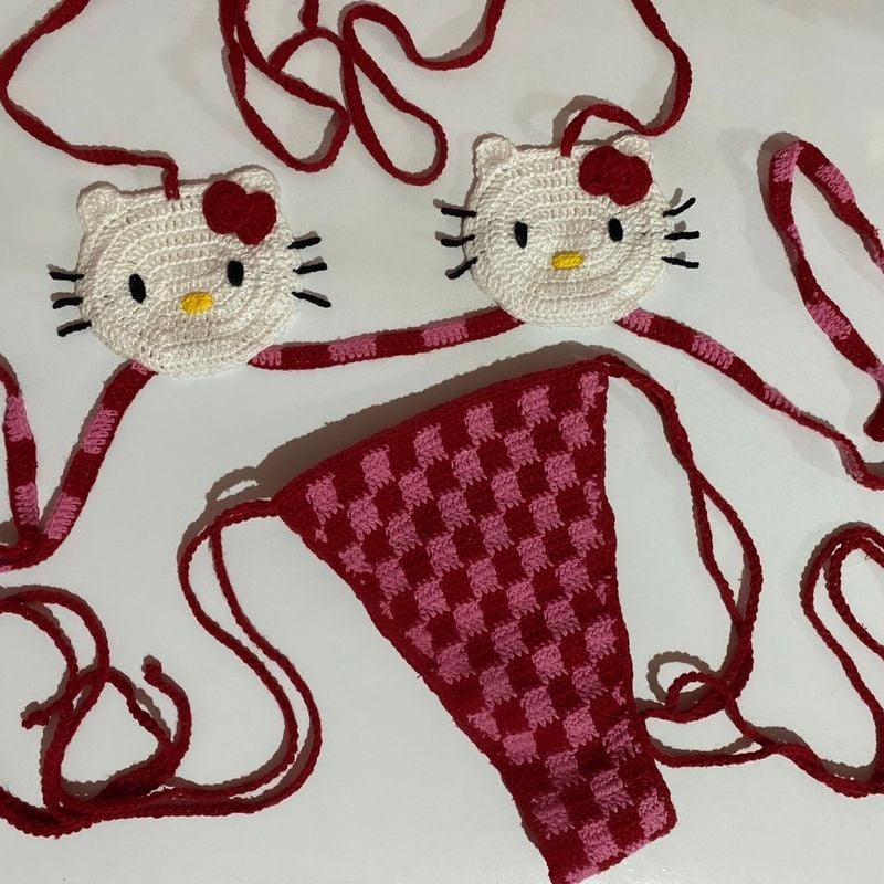 Conjunto Biquíni Hello Kit, Moda Praia Feminina Hello Kitty Nunca Usado  94792036