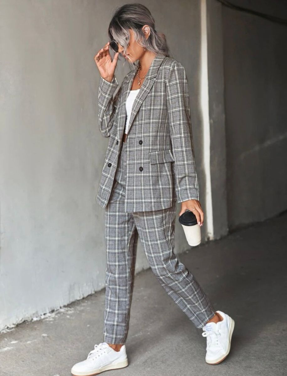 Conjunto Blazer e Calça Xadrez Calça Feminina Shein Nunca Usado 91940548  enjoei