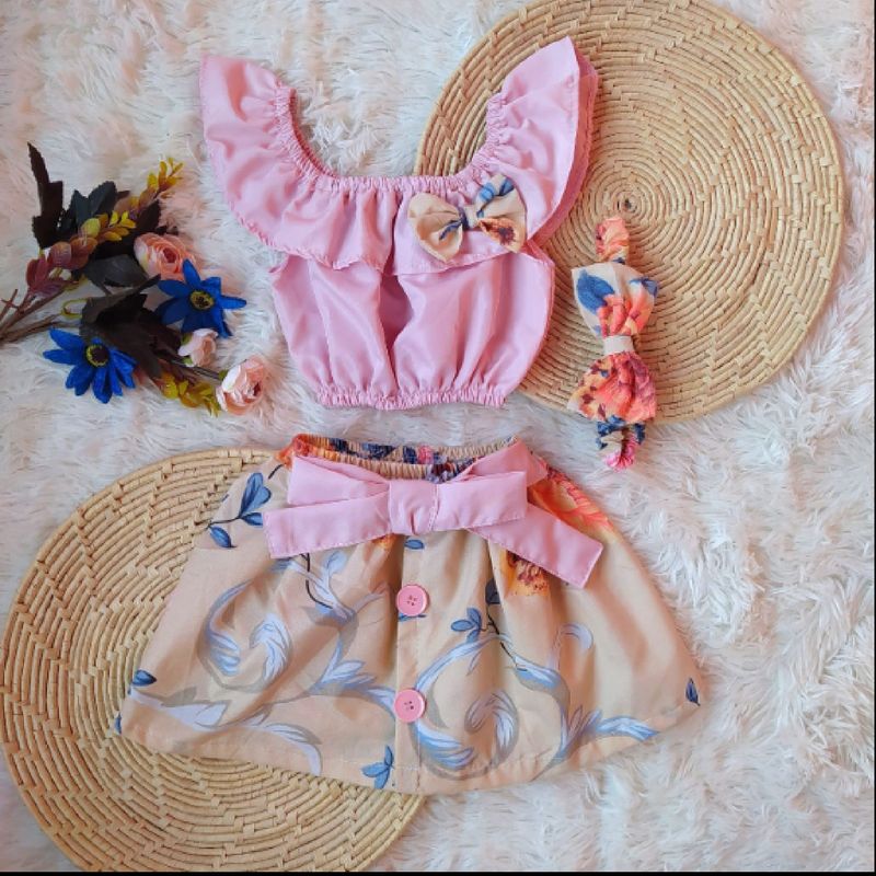 Conjunto Blogueirinha Saia, Roupa Infantil para Menina Nunca Usado  61876671