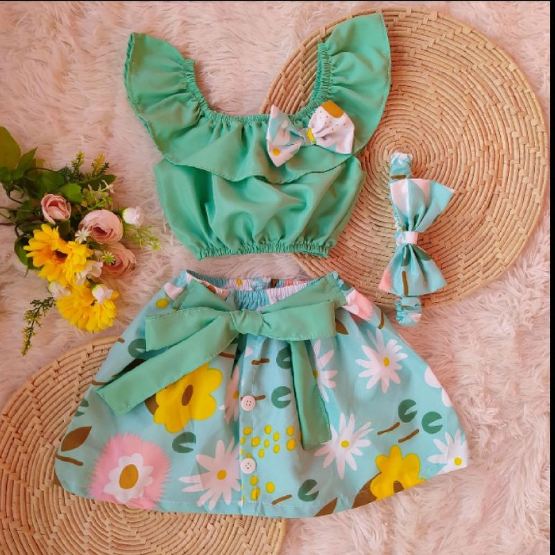 Conjunto Blogueirinha Saia, Roupa Infantil para Menina Nunca Usado  61876671