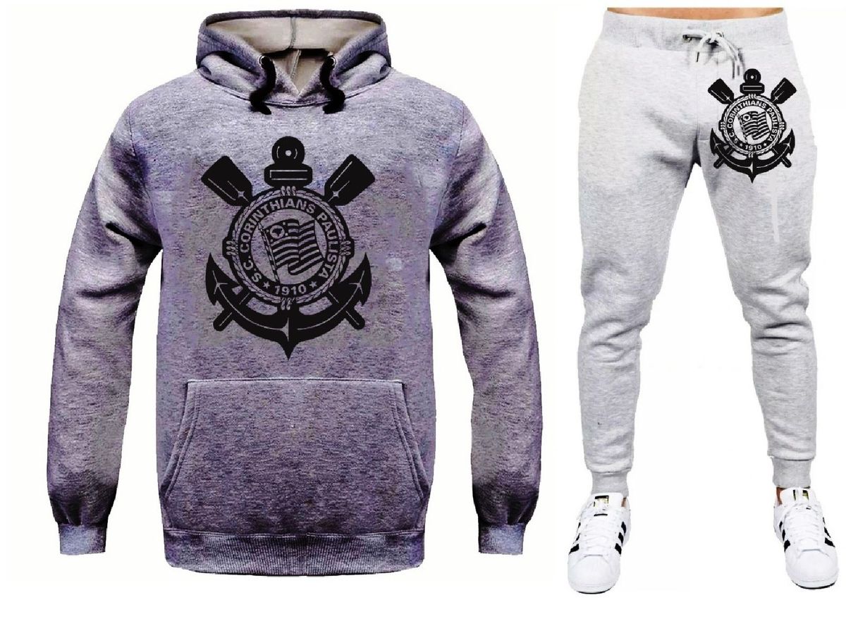 Conjunto Blusa e Calça Moletom Times Brasileirão Modelo Canguru com Capuz | Casaco Masculino Shoptimeshow Nunca Usado 34385912 | enjoei