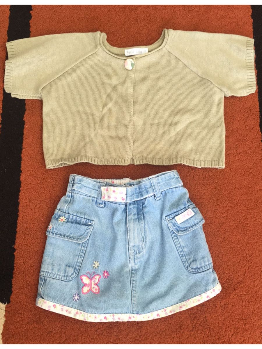 Saia jeans best sale de bebe