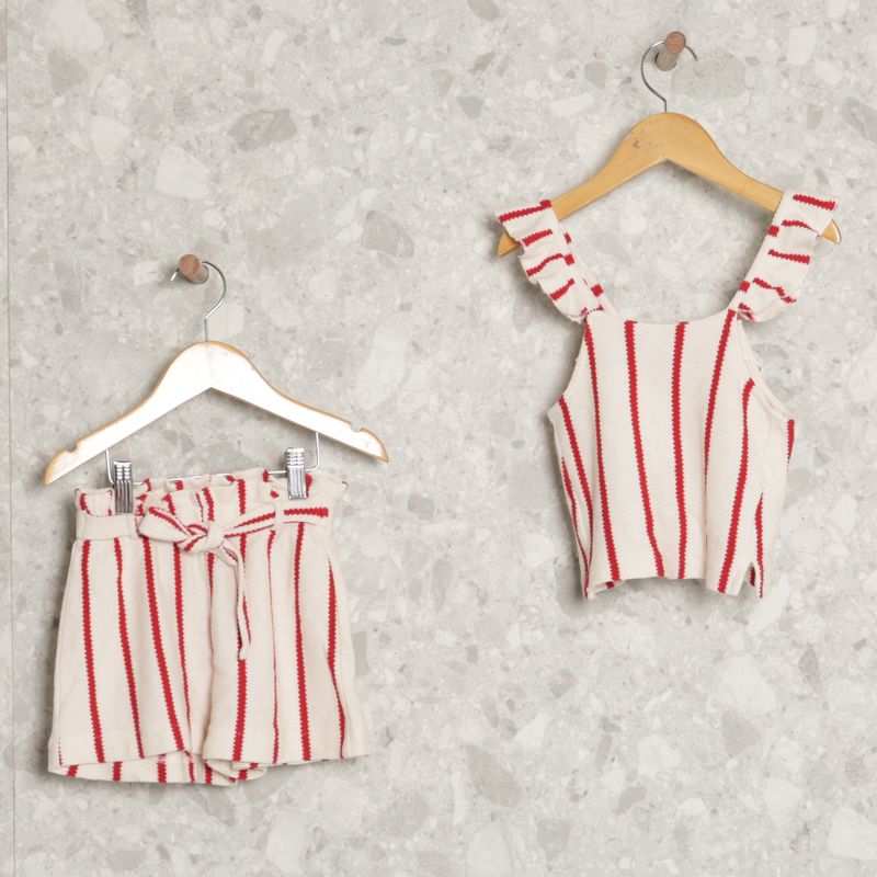 Conjunto Branco Listrado Zara Roupa Infantil para Menina Zara