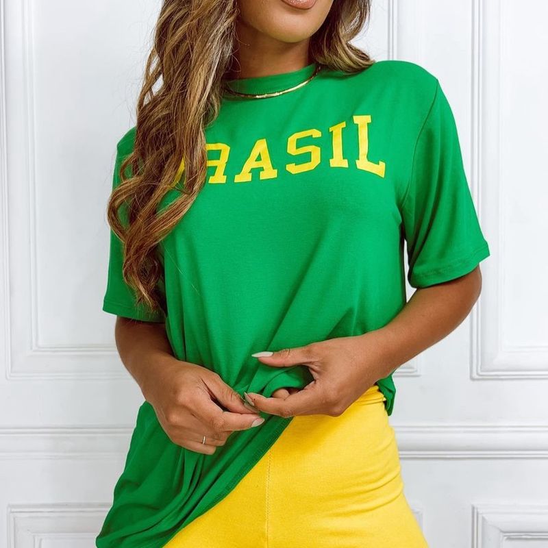 Conjunto Brasil Core, Shorts Feminino Nunca Usado 77231868