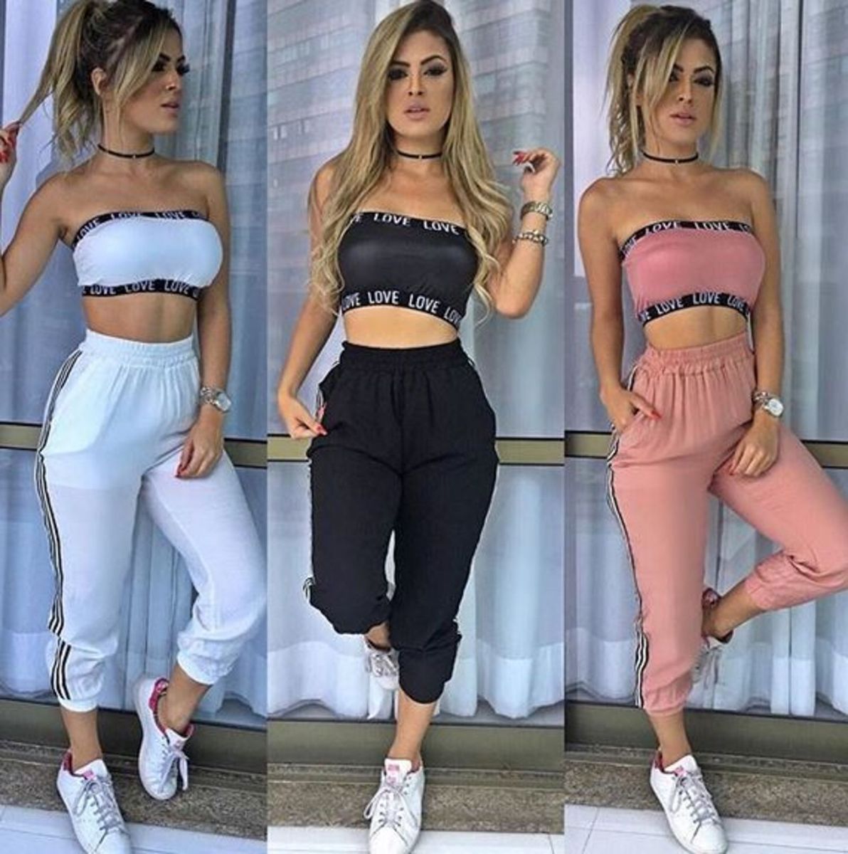 calça jogger feminina crepe