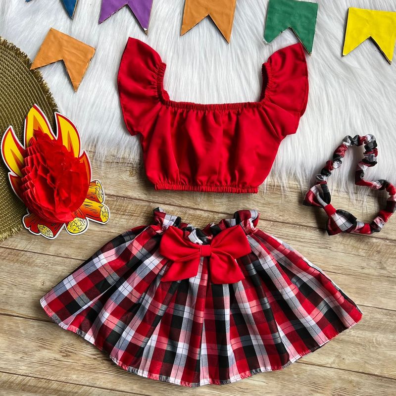 Quadrilha Infantil Conjunto De Roupa De Quadrilha Conjunto Com