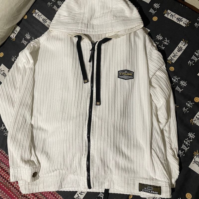 Jaqueta Veludo Blusa Da Cyclone Branca Conjunto Cyclone Veludo