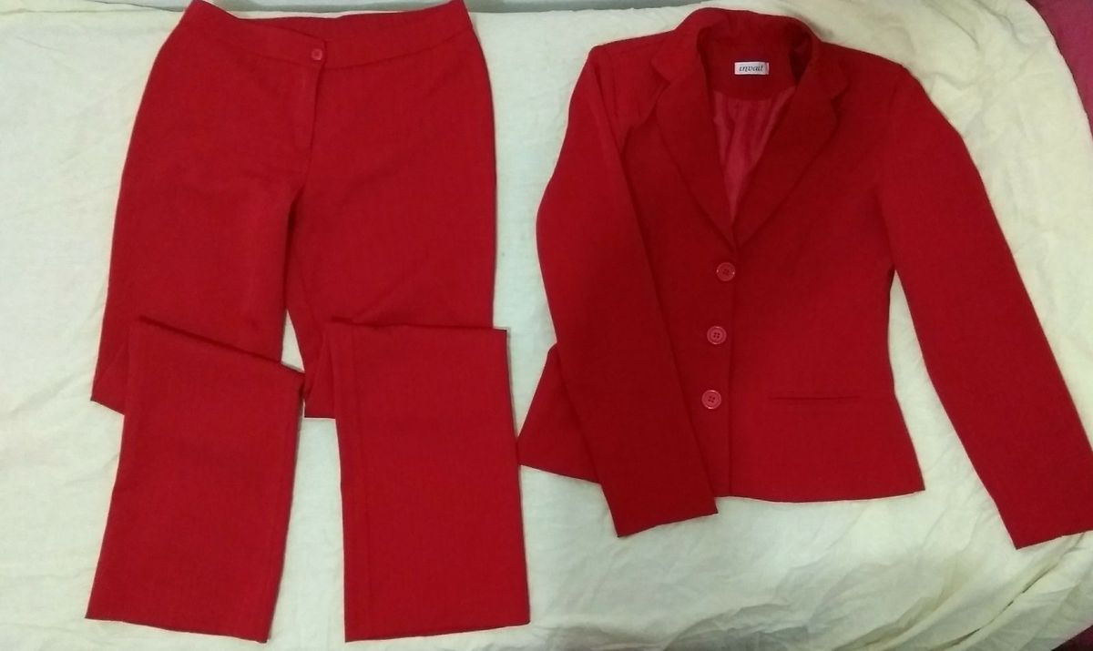 Conjunto Social Completo - Calça e Blazer/Terninho Pretos, Terno Feminino  Nunca Usado 34704686