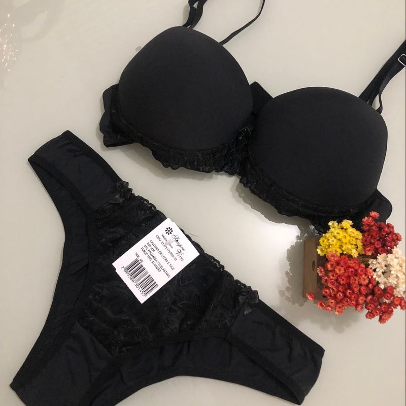 Conjunto de Calcinha e Sutiã, Lingerie Feminina Sempre Viva Nunca Usado  86492251