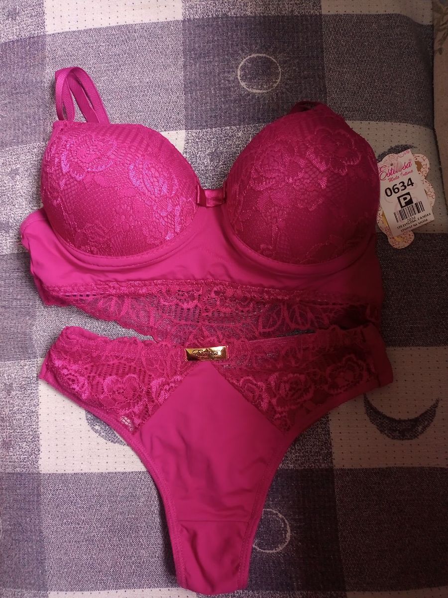 Conjunto de Calcinha e Sutiã Tamanho P., Lingerie Feminina Estilosa Moda  Íntima Nunca Usado 78459226