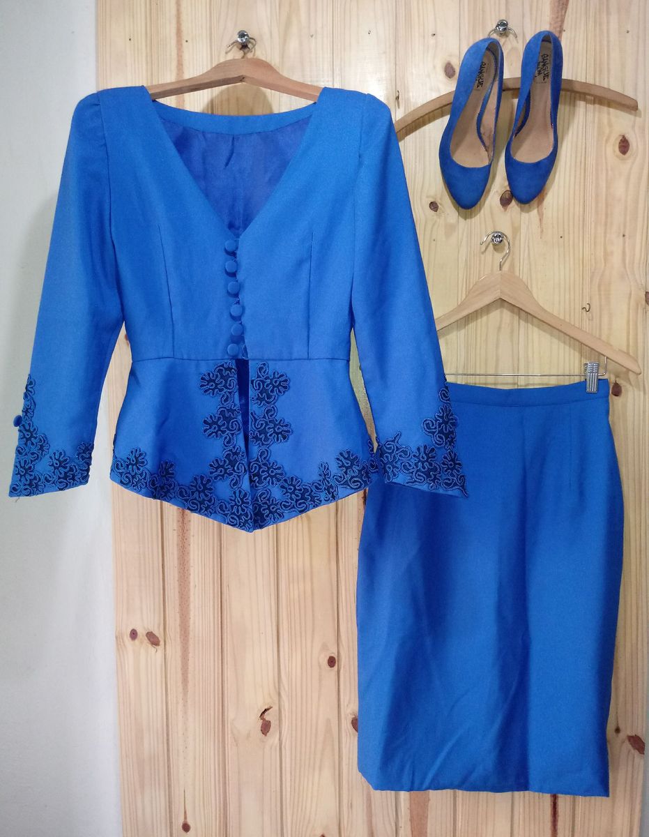 conjunto de festa casaco e saia - - casaquinhos importado