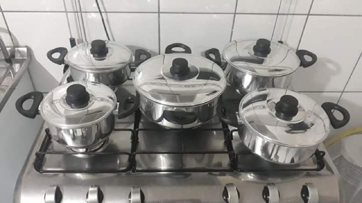 Conjunto de Panelas em Alumínio 5 Peças Móvel de Cozinha Fl Alumínio Nunca Usado 50074486 enjoei