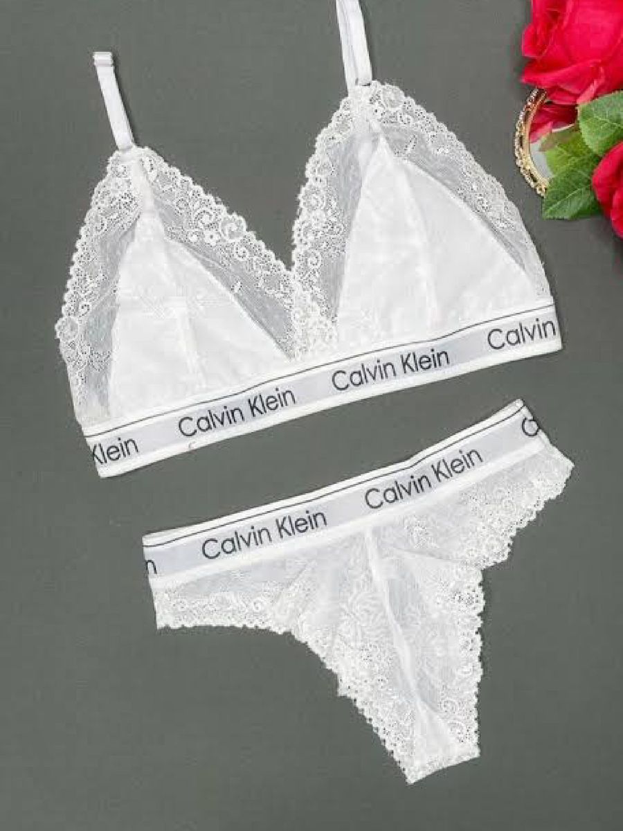 Preços baixos em Calcinha de renda Calvin Klein Cinza para mulheres