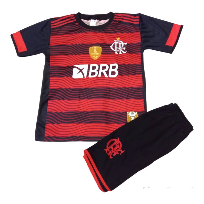 Camiseta Infantil Futebol Flamengo Nome e Número