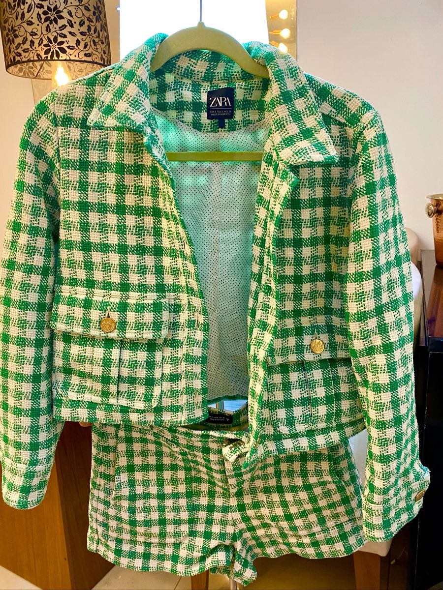 Joli Haut à Motifs Vichy Bleu De Chez Zara - Taille M - Chic Et Décontracté