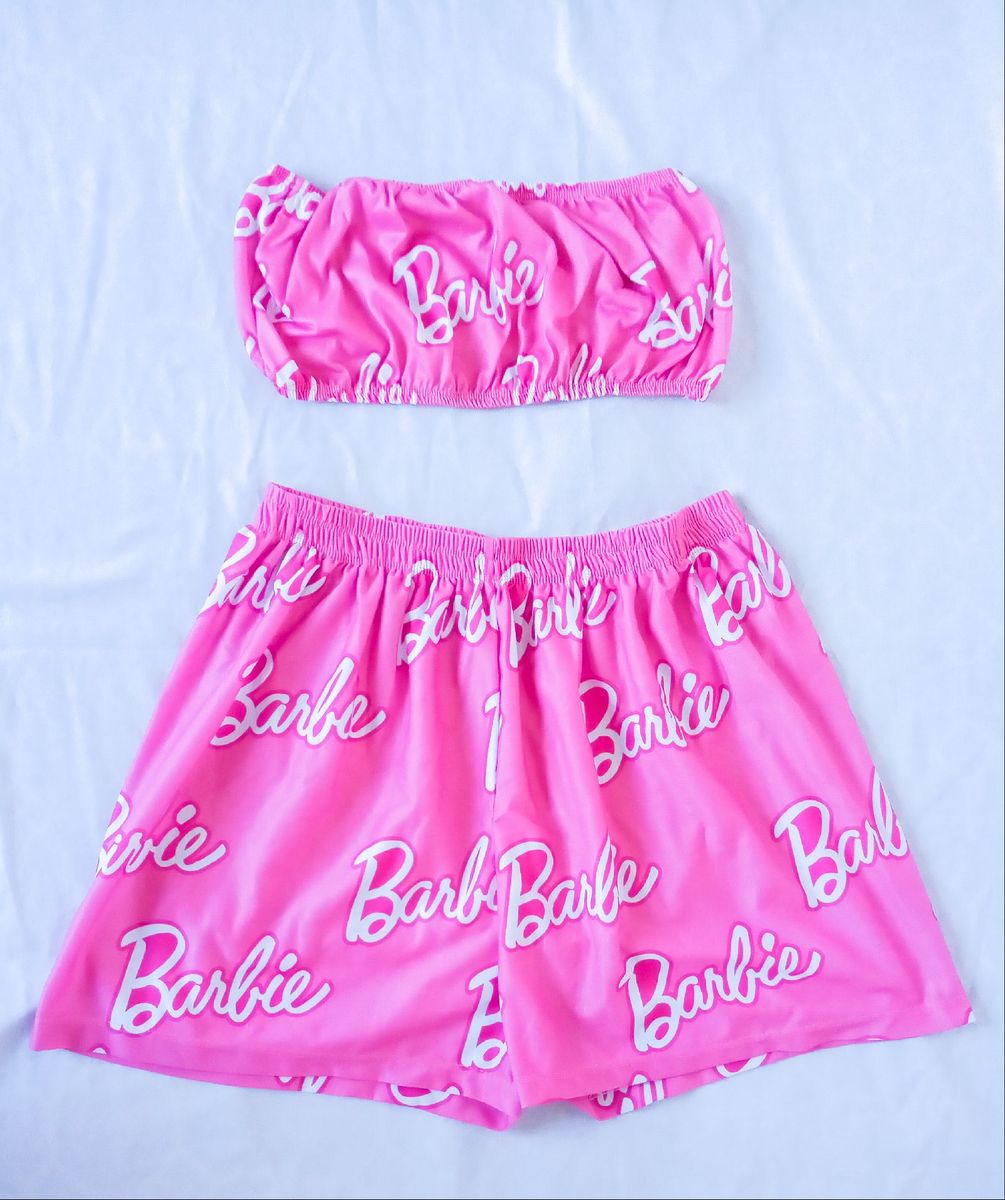 Conjunto Feminino Barbie Adulto, Shorts Feminino Estilo-Rai Nunca Usado  49442909