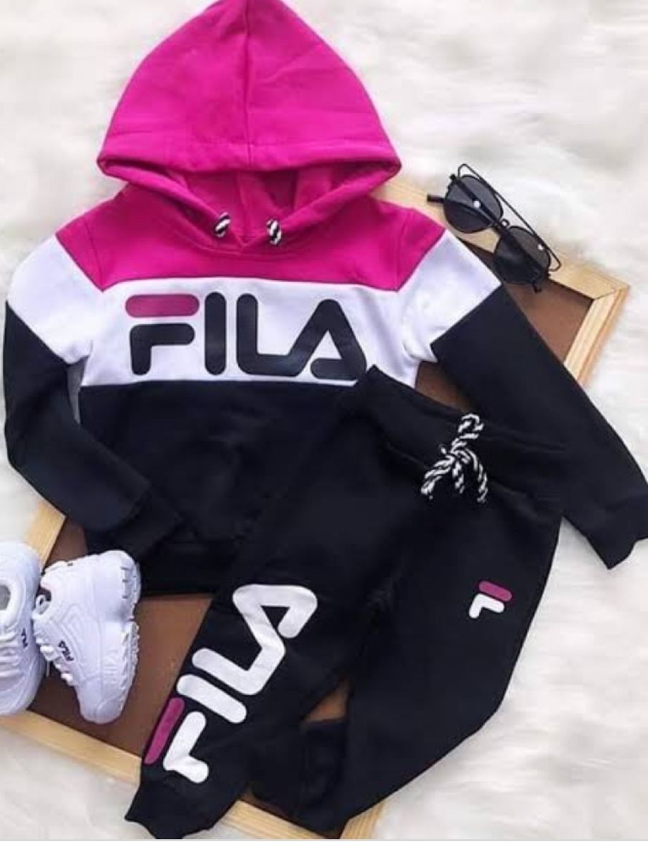 conjunto moletom infantil fila