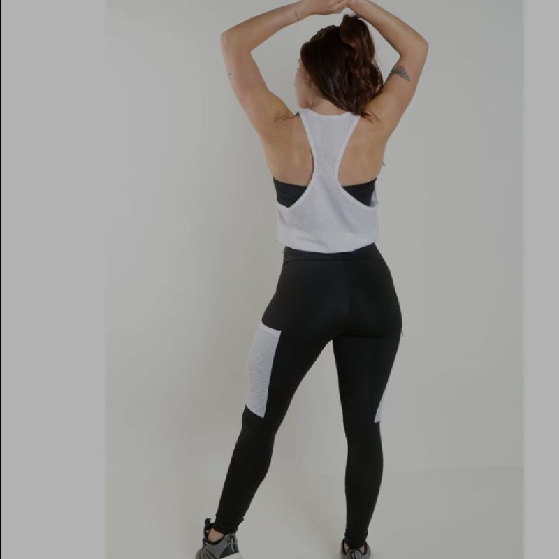 Conjunto Fitness Calça Legging com Elástico Racy e Tela Dry +