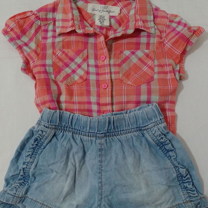 Short jeans best sale e camisa xadrez