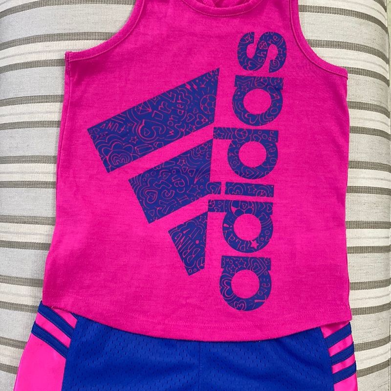 Conjunto Infantil de Verão Adidas Roupa Infantil para Menina