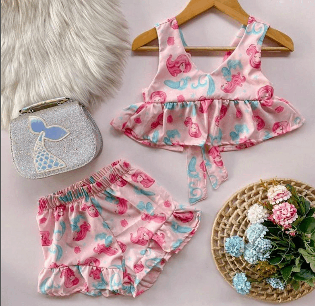 Conjunto fashion infantil sereia