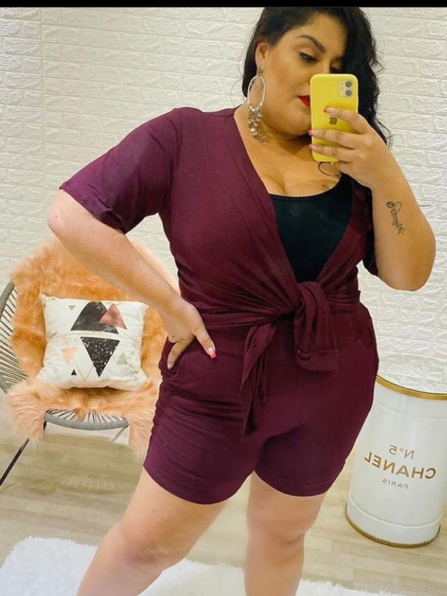 conjunto kimono plus size