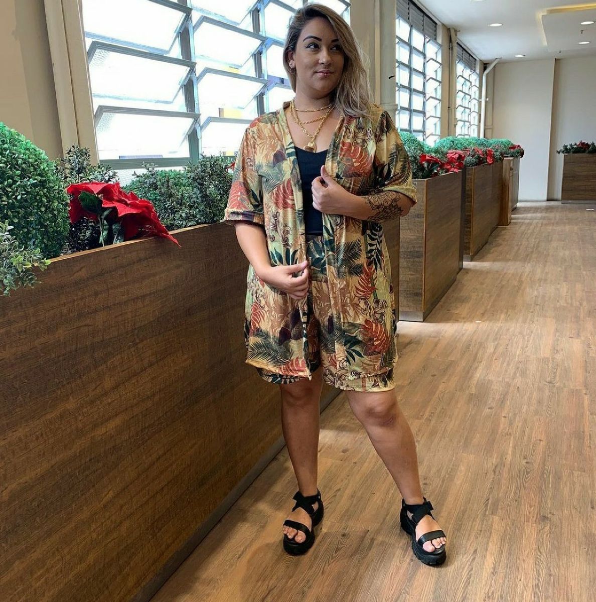 kimono com shortinho