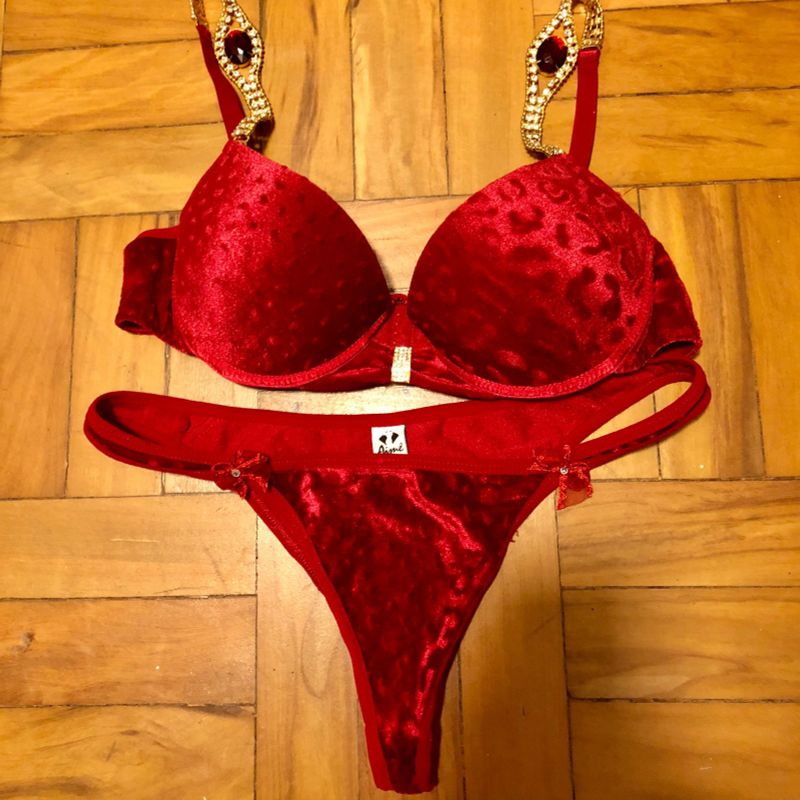 Me Seduce Petra Conjunto de Lingerie Vermelha Tamanho XXL/XXXL