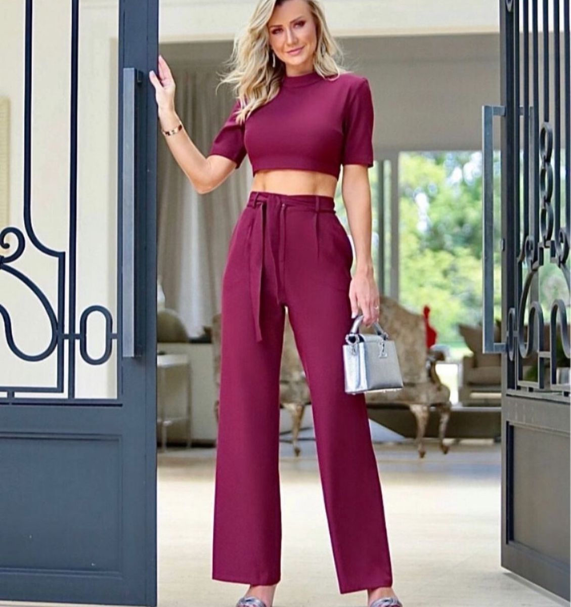 Pantalona marsala hot sale