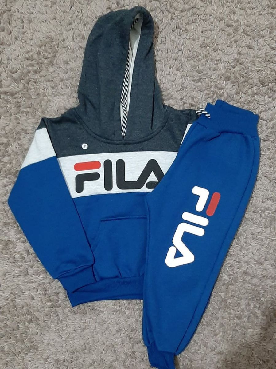 conjunto moletom infantil fila