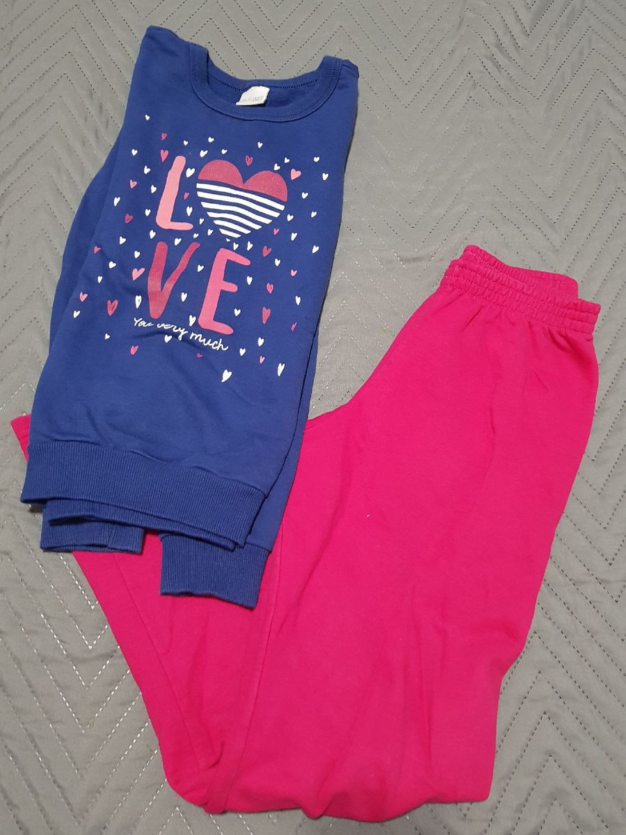 conjunto de moletom infantil feminino malwee