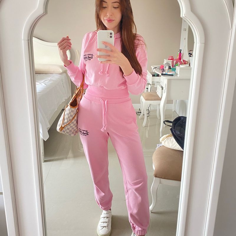 Conjunto Moletom Rosa Zara Barbie Calça Feminina Zara Usado