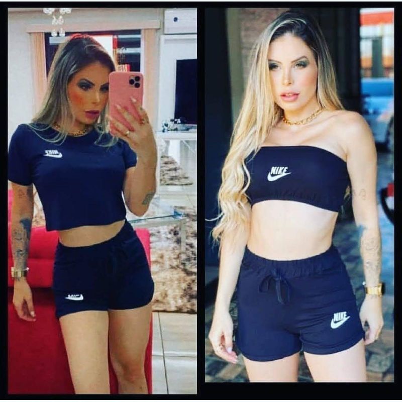 Conjunto Nike Pro | Shorts Feminino Nike Usado 90635563 | enjoei