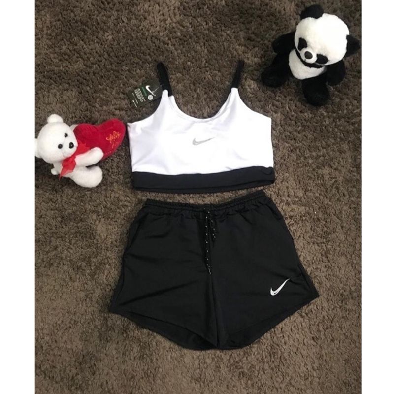 Nike crop top and hot sale shorts