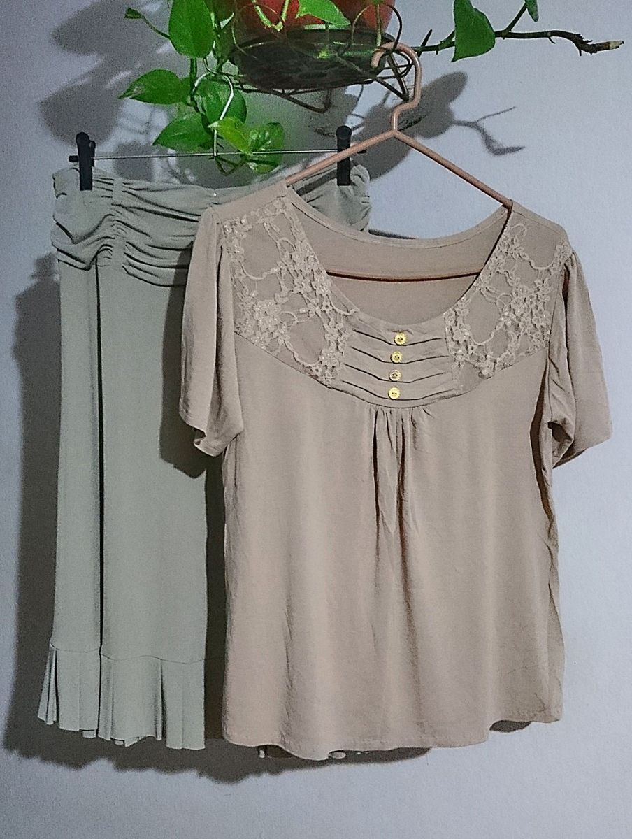 conjunto saia e blusa social para senhoras