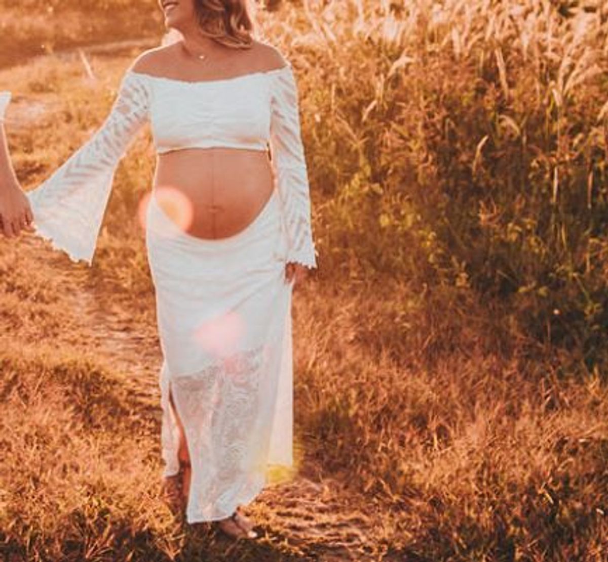 gravidas de saia longa e cropped