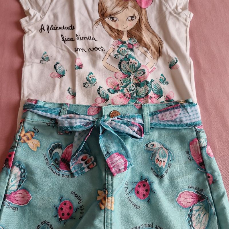 Conjunto Short Saia Marca Momi Tamanho Roupa Infantil para