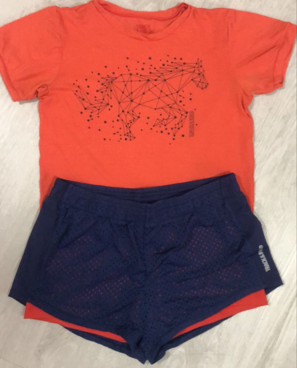 Conjunto Track e Field Short Roupa Infantil para Menina Track E Field