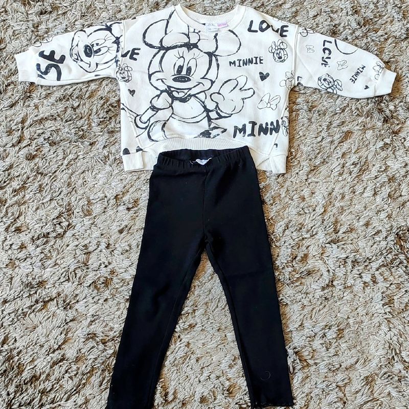 Conjunto Zara Kids Disney Minnie Tamanho a Anos Roupa Infantil para  Menina Zara Usado 90493219 enjoei
