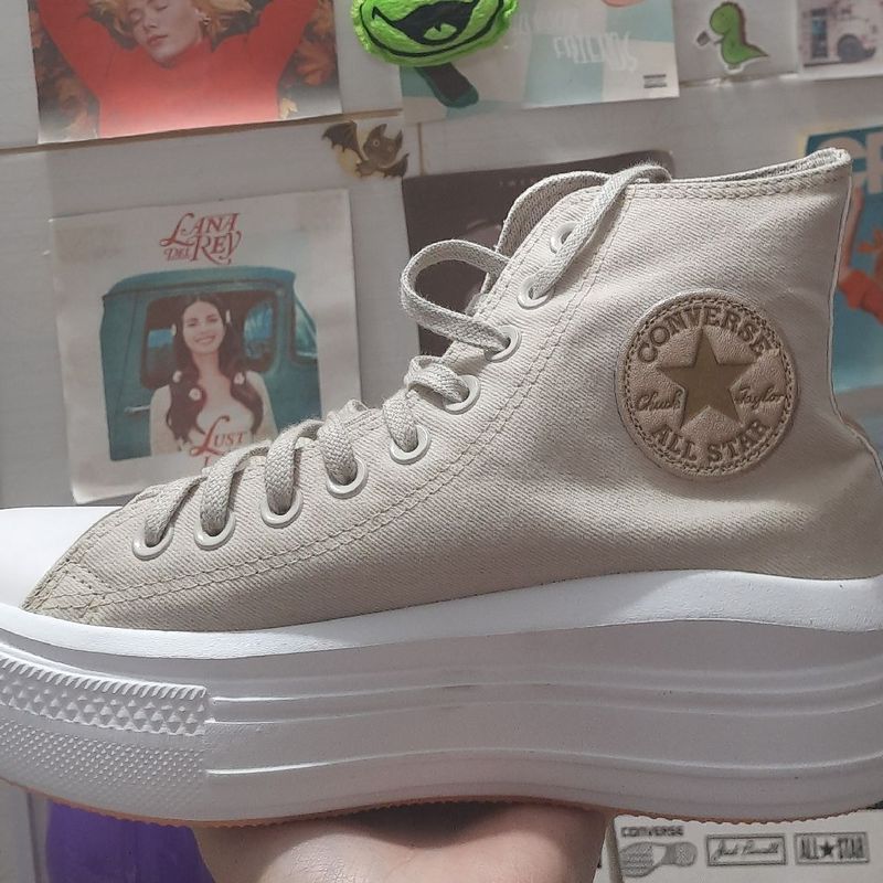 All star best sale bege plataforma