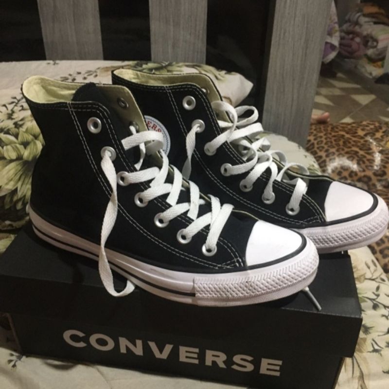 All Star Preto Cano Alto Plataforma | Tênis Feminino Converse Usado  87594439 | enjoei