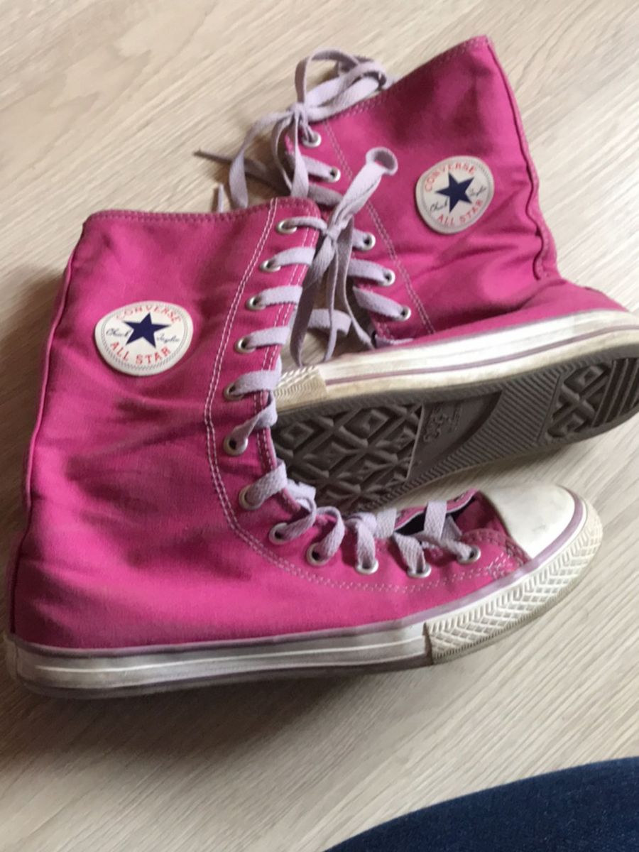 tenis all star feminino rosa cano alto