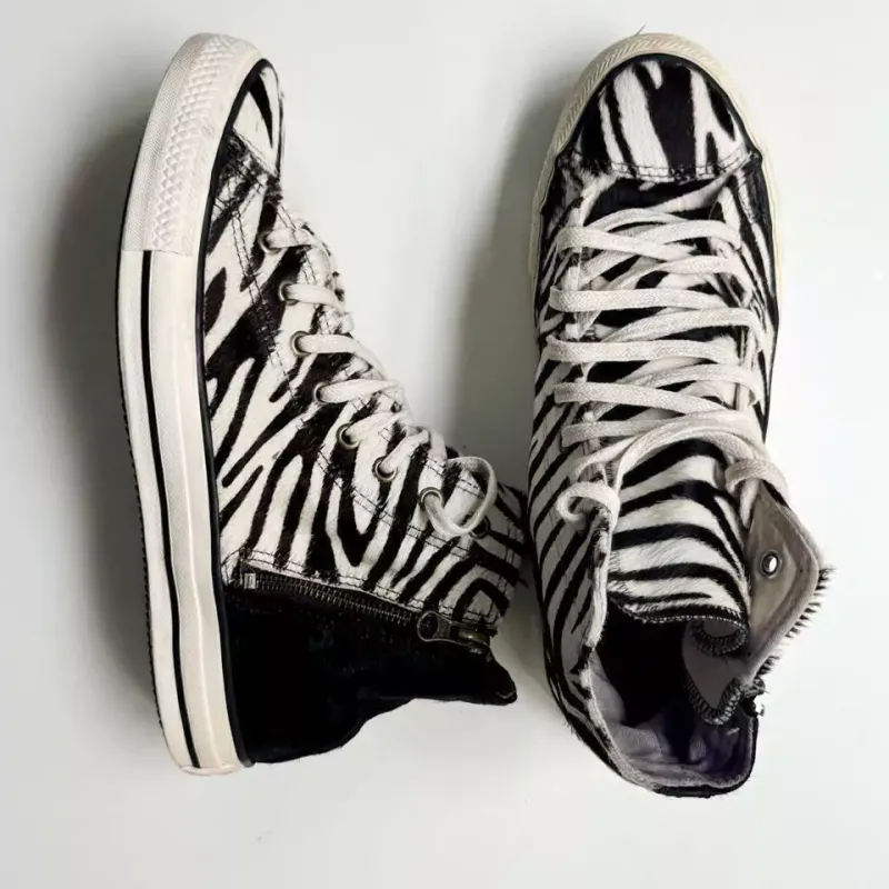 Converse All Star Chunk Zip Original Zebra com Pelinhos Conservado