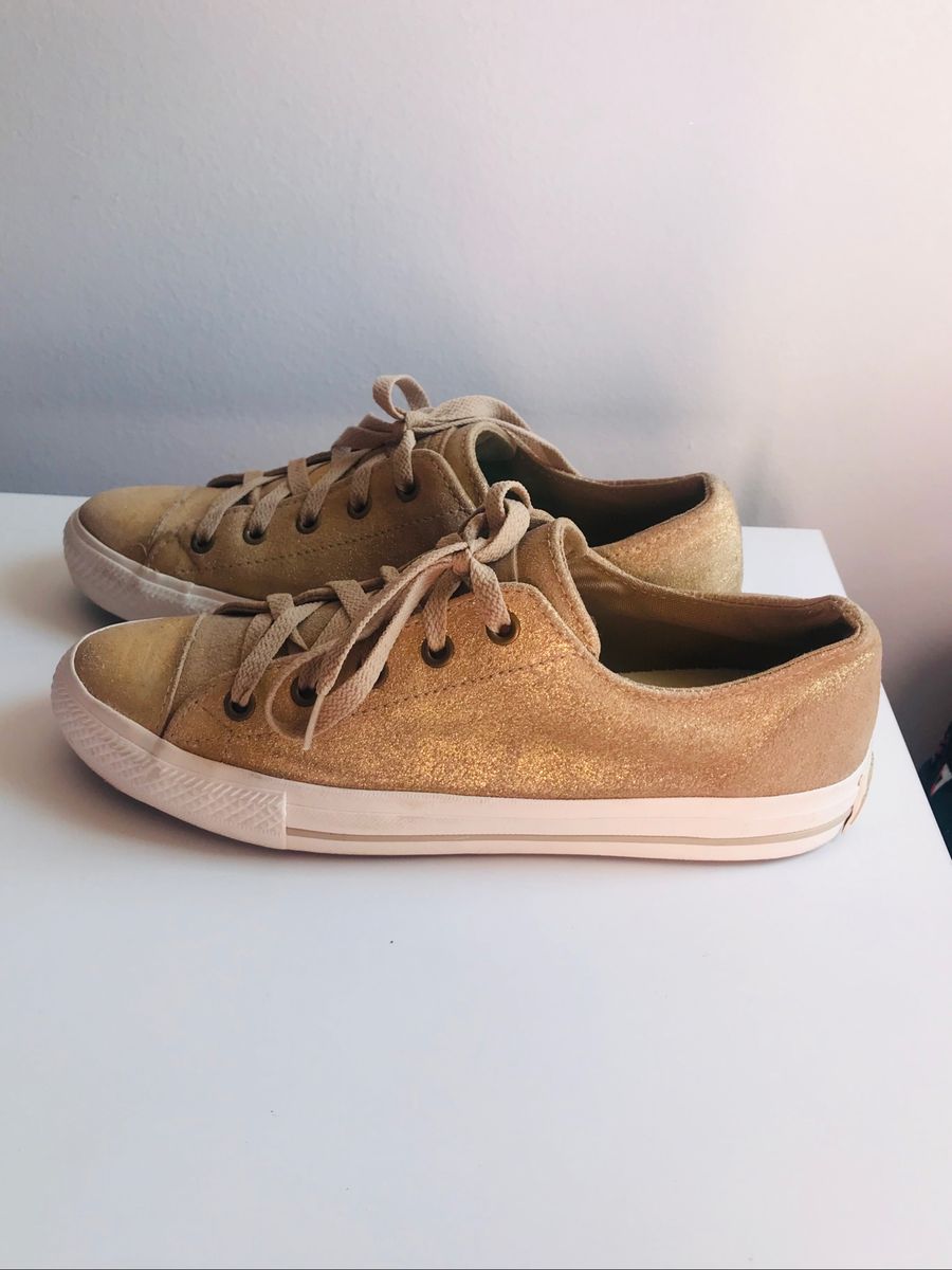 all star dourado feminino