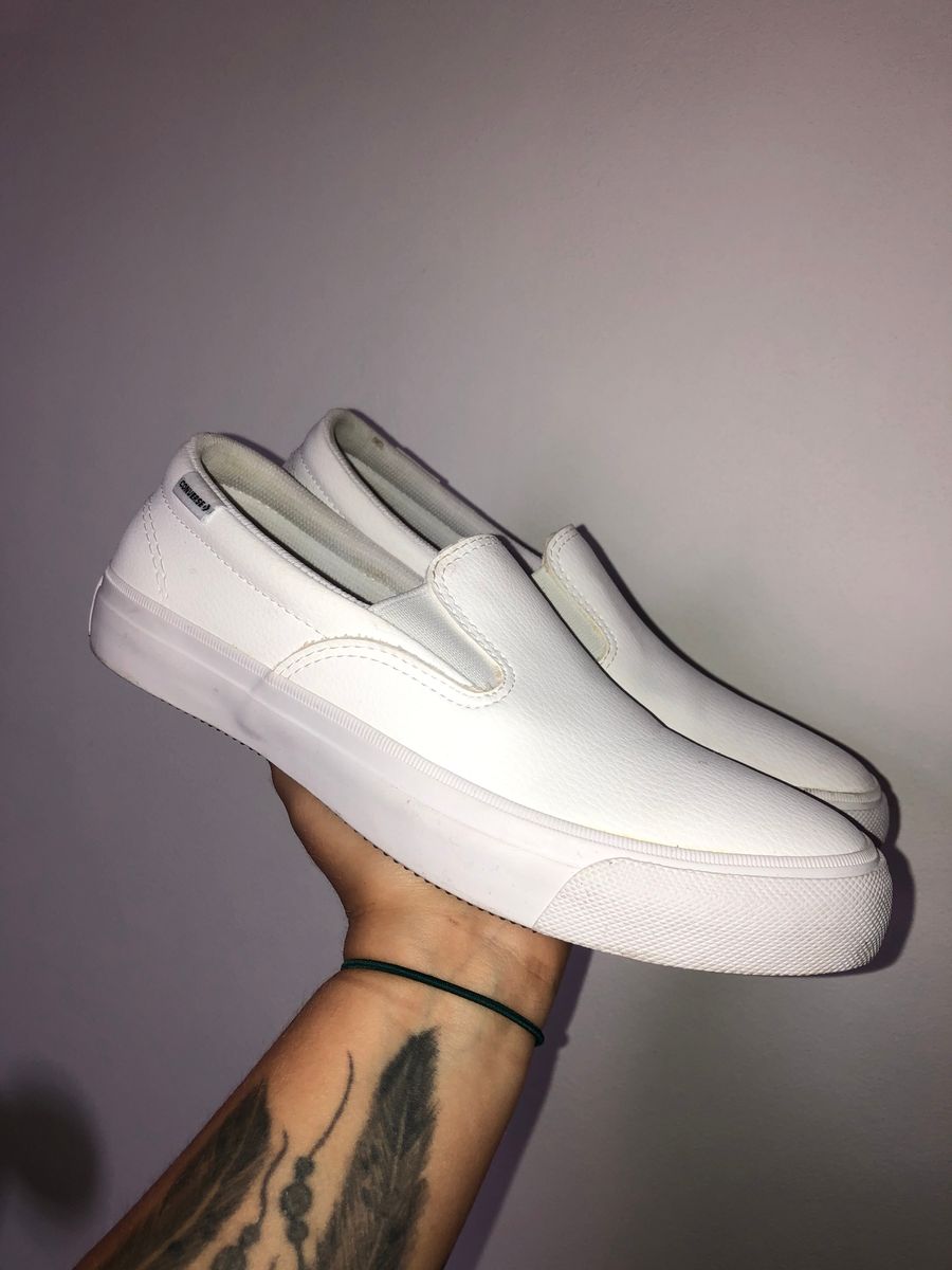 tenis converse slip on couro