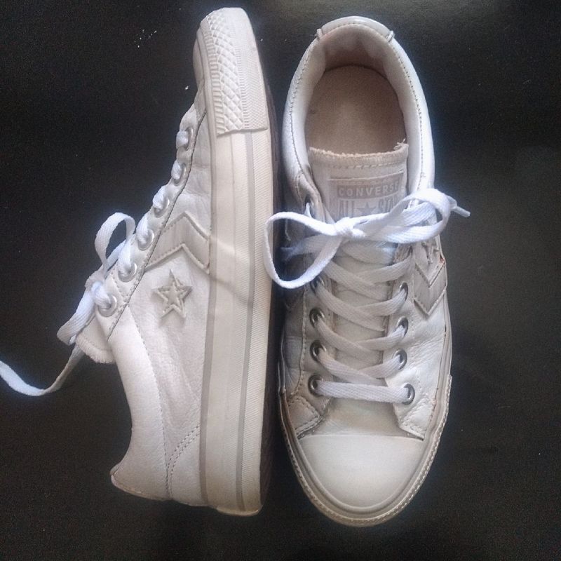 Converse star player couro cheap