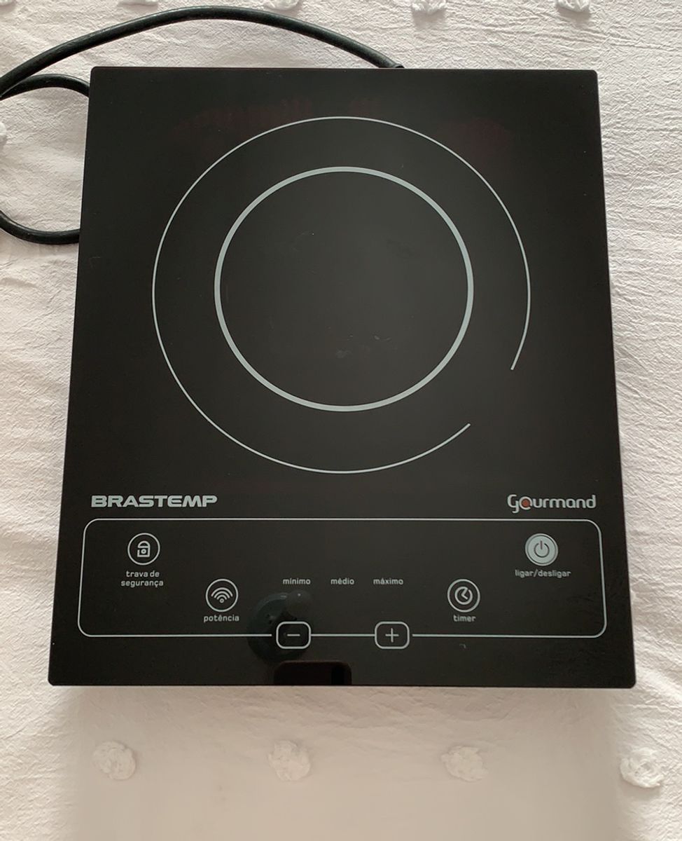 Cooktop 1 Boca de Indução Brastemp Gourmand Portátil com Timer Touch